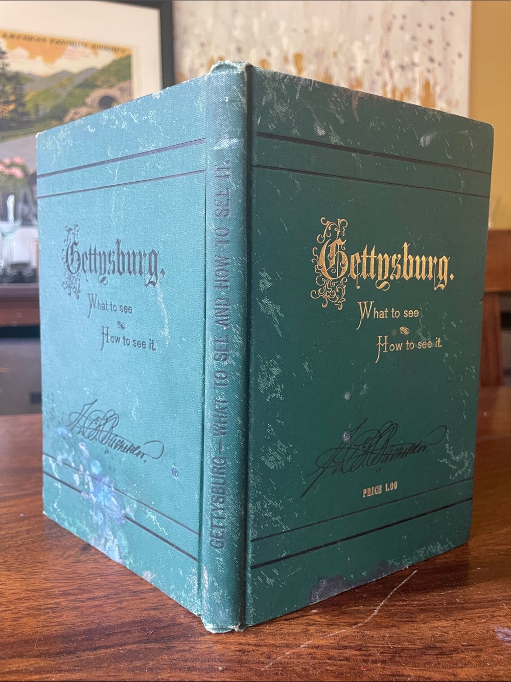 Gettysburg 1878 Guide Book John Bachelder Green Cloth Hardcover Antique Vintage - Picture 3 of 16